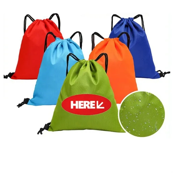 210D Polyester Waterproof Drawstring Backpack - 210D Polyester Waterproof Drawstring Backpack - Image 1 of 6