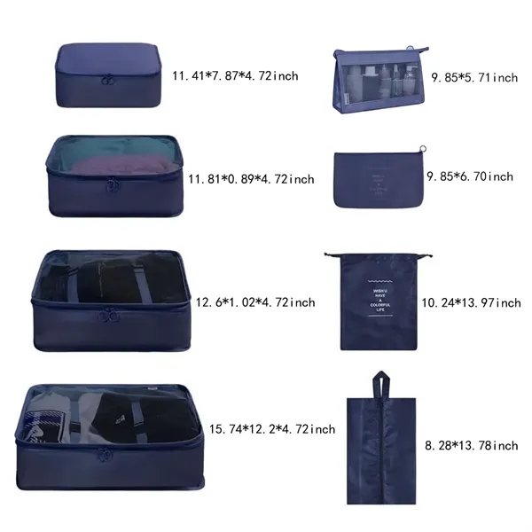 8 Set Multipurpose Water Resistant Travel Bag Organizer - 8 Set Multipurpose Water Resistant Travel Bag Organizer - Image 1 of 1