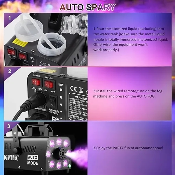 Smoke Machine with 8 Colorful Lights Effect - Smoke Machine with 8 Colorful Lights Effect - Image 2 of 5