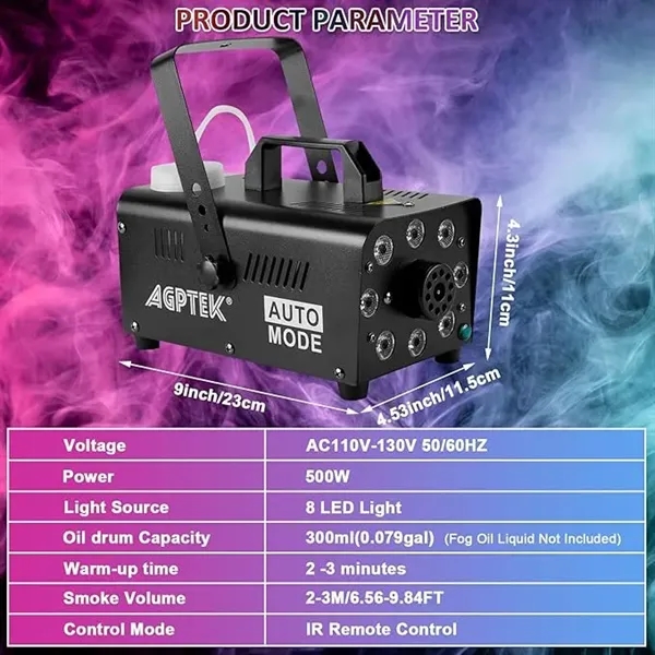 Smoke Machine with 8 Colorful Lights Effect - Smoke Machine with 8 Colorful Lights Effect - Image 4 of 5
