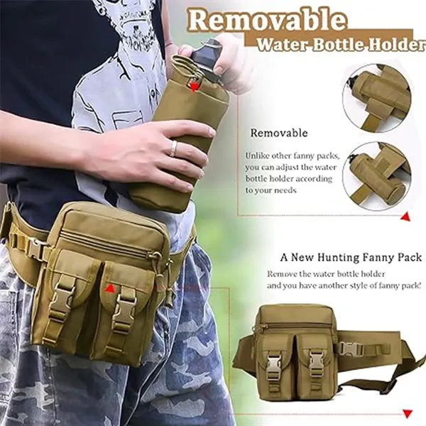 Waist Bag Military Fanny Waterproof with Water Bottle Holder - Waist Bag Military Fanny Waterproof with Water Bottle Holder - Image 2 of 4