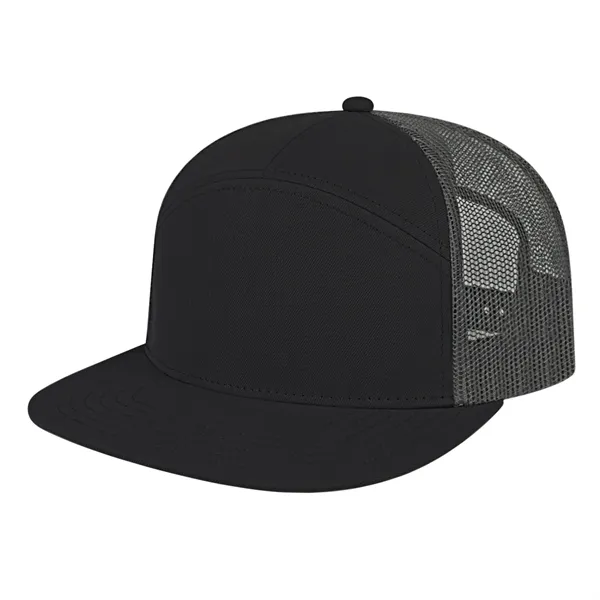 7 Panel Trucker Mesh Back Cap - 7 Panel Trucker Mesh Back Cap - Image 1 of 12