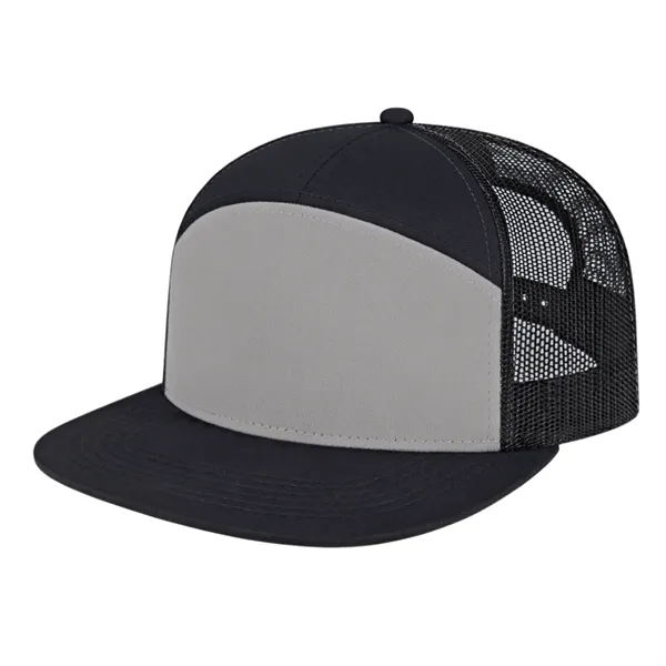 7 Panel Trucker Mesh Back Cap - 7 Panel Trucker Mesh Back Cap - Image 3 of 11