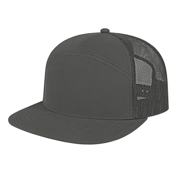 7 Panel Trucker Mesh Back Cap - 7 Panel Trucker Mesh Back Cap - Image 3 of 12