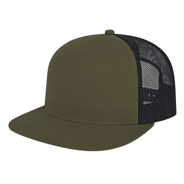 7 Panel Trucker Mesh Back Cap - 7 Panel Trucker Mesh Back Cap - Image 4 of 12