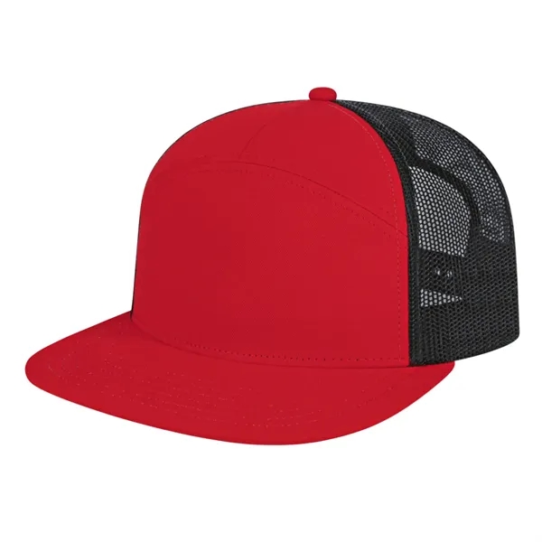 7 Panel Trucker Mesh Back Cap - 7 Panel Trucker Mesh Back Cap - Image 7 of 11