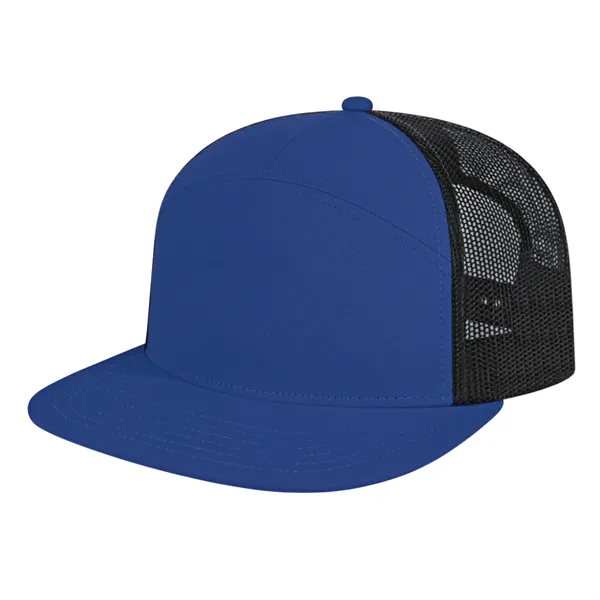 7 Panel Trucker Mesh Back Cap - 7 Panel Trucker Mesh Back Cap - Image 7 of 12