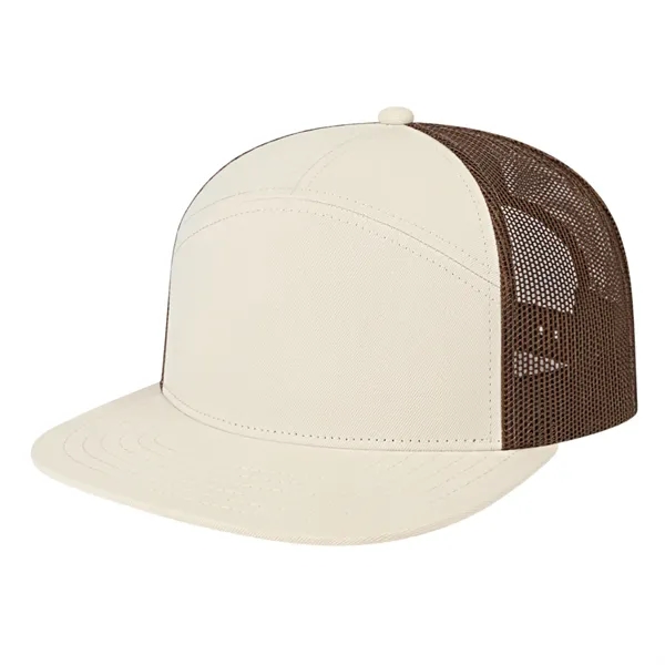 7 Panel Trucker Mesh Back Cap - 7 Panel Trucker Mesh Back Cap - Image 8 of 12