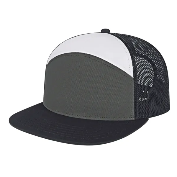 7 Panel Trucker Mesh Back Cap - 7 Panel Trucker Mesh Back Cap - Image 10 of 12