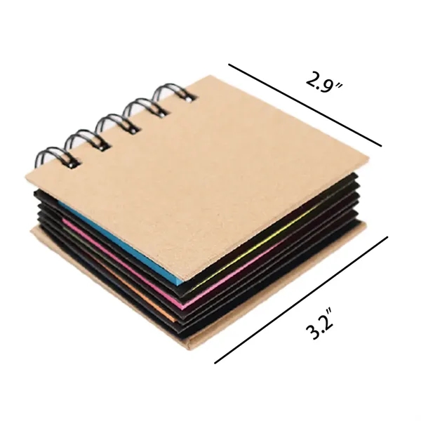 Portable Sticky Notes Notebook Pad Marker Spiral Brown Cover - Portable Sticky Notes Notebook Pad Marker Spiral Brown Cover - Image 1 of 5