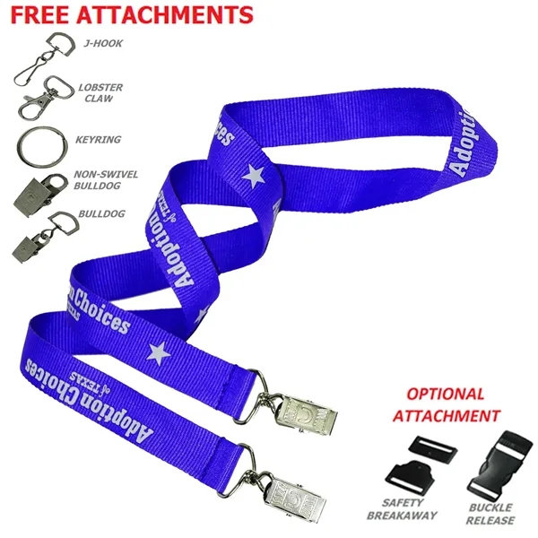 3/4" Custom Open Ended Polyester Lanyard w/ Badge Holder - 3/4" Custom Open Ended Polyester Lanyard w/ Badge Holder - Image 0 of 9