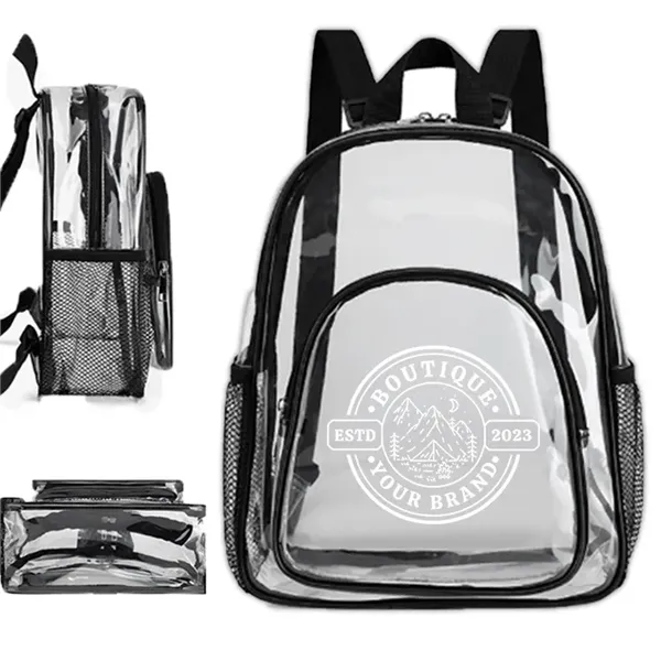 PVC Clear Backpack Durable Bag Stadium Approved Lightweight - PVC Clear Backpack Durable Bag Stadium Approved Lightweight - Image 0 of 5