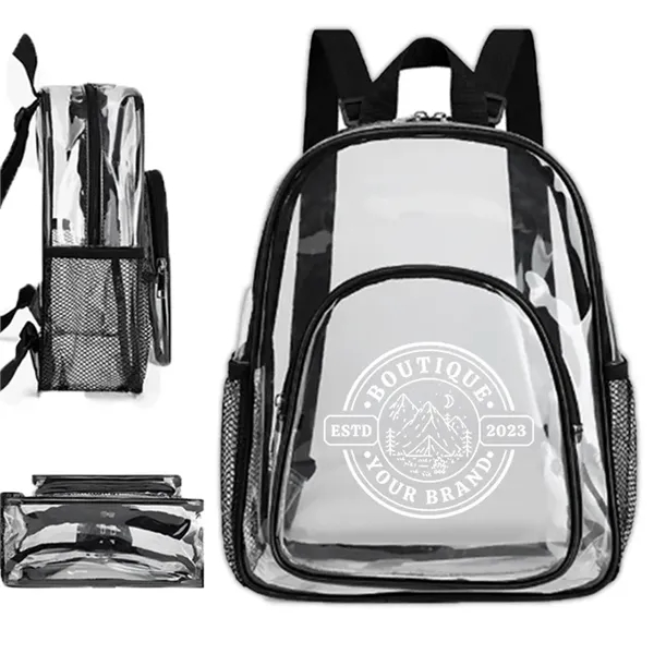 PVC Clear Backpack Durable Bag Stadium Approved Lightweight - PVC Clear Backpack Durable Bag Stadium Approved Lightweight - Image 1 of 5