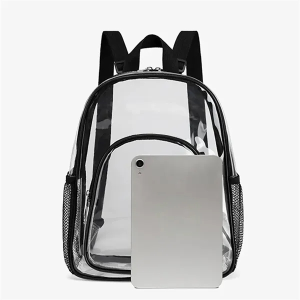 PVC Clear Backpack Durable Bag Stadium Approved Lightweight - PVC Clear Backpack Durable Bag Stadium Approved Lightweight - Image 4 of 5