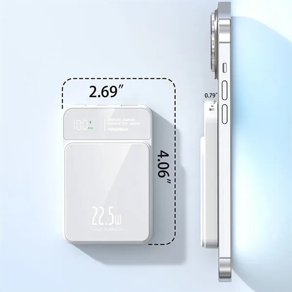 10000mAh Magnetic Power Bank Wireless Portable Charger - 10000mAh Magnetic Power Bank Wireless Portable Charger - Image 1 of 5