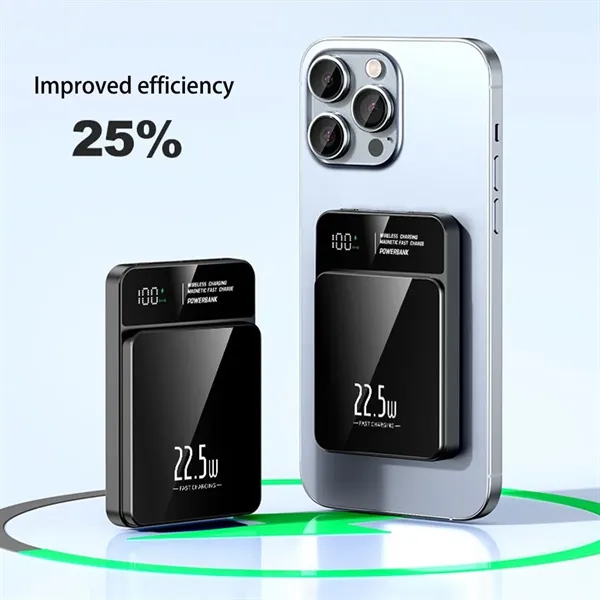 10000mAh Magnetic Power Bank Wireless Portable Charger - 10000mAh Magnetic Power Bank Wireless Portable Charger - Image 2 of 5