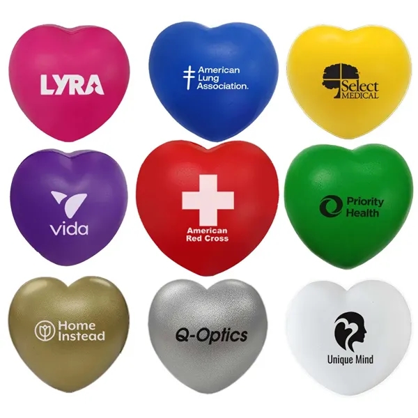 Popular Heart Shape Squeezable Stress Balls - Popular Heart Shape Squeezable Stress Balls - Image 0 of 13