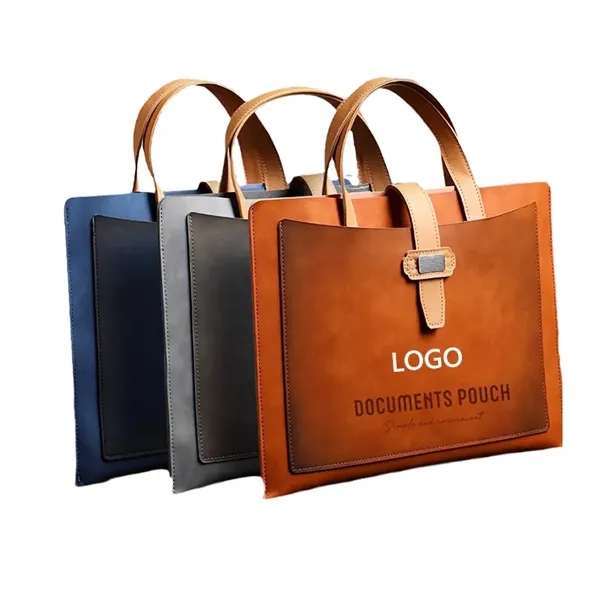 Large Capacity PU Leather Busienss Briefcase Tote Bag - Large Capacity PU Leather Busienss Briefcase Tote Bag - Image 0 of 3