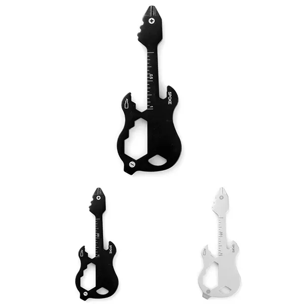 12 in 1 Guitar Shape Multi-function Keychain Tool with Scale - 12 in 1 Guitar Shape Multi-function Keychain Tool with Scale - Image 0 of 4