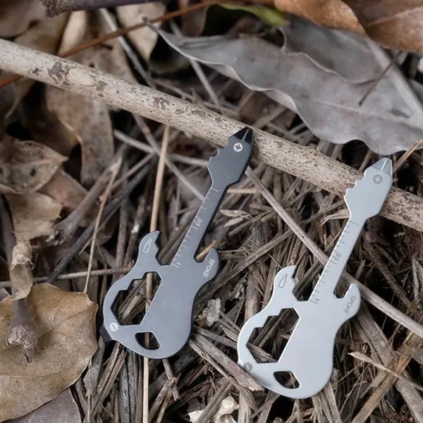 12 in 1 Guitar Shape Multi-function Keychain Tool with Scale - 12 in 1 Guitar Shape Multi-function Keychain Tool with Scale - Image 1 of 4
