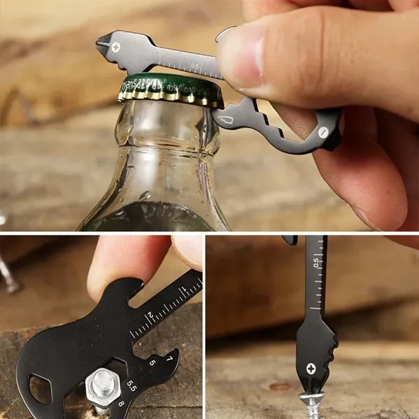 12 in 1 Guitar Shape Multi-function Keychain Tool with Scale - 12 in 1 Guitar Shape Multi-function Keychain Tool with Scale - Image 4 of 4