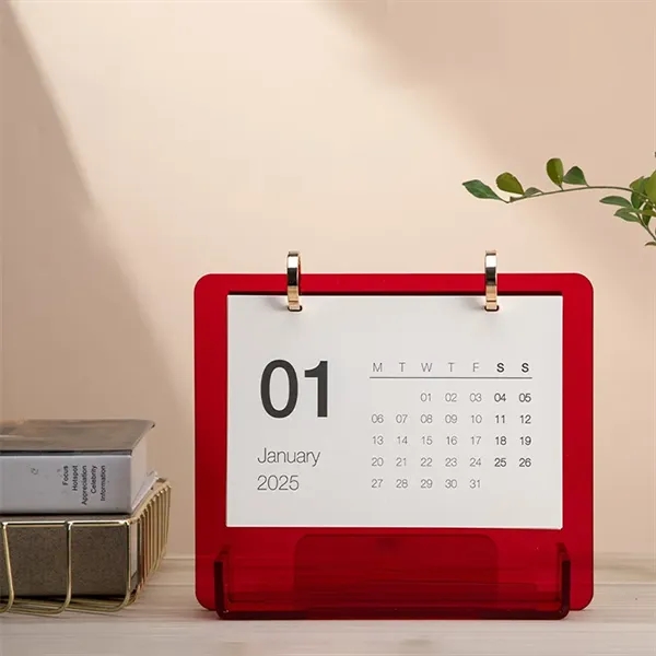 2025 Custom Desktop Calendar w/Acrylic Base Stand - 2025 Custom Desktop Calendar w/Acrylic Base Stand - Image 3 of 3