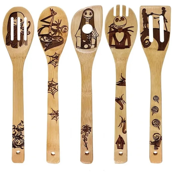 5 Piece Bamboo Cooking Utensil Set - 5 Piece Bamboo Cooking Utensil Set - Image 0 of 3