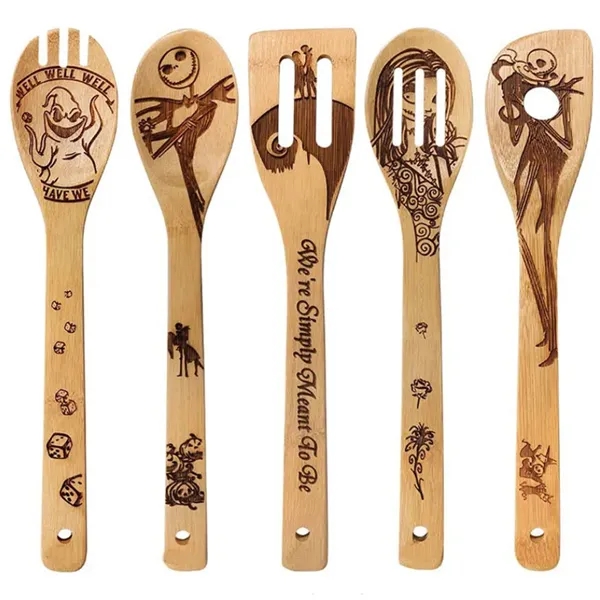 5 Piece Bamboo Cooking Utensil Set - 5 Piece Bamboo Cooking Utensil Set - Image 2 of 3