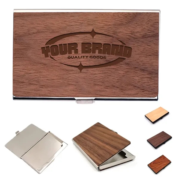 Classic Wood Business Engraved Card Case For Work Office - Classic Wood Business Engraved Card Case For Work Office - Image 0 of 7