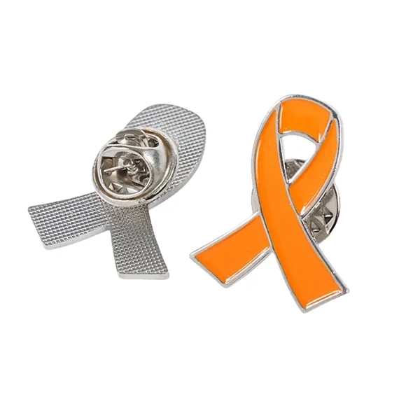 Red Ribbon Zinc Alloy Lapel Pin Badge - Red Ribbon Zinc Alloy Lapel Pin Badge - Image 3 of 4
