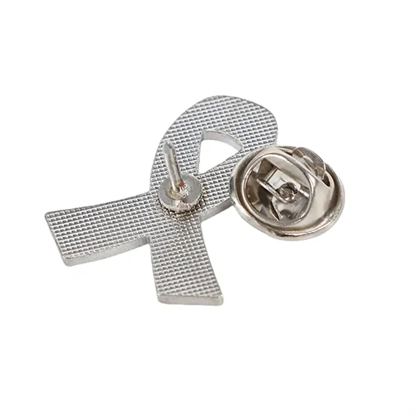 Red Ribbon Zinc Alloy Lapel Pin Badge - Red Ribbon Zinc Alloy Lapel Pin Badge - Image 4 of 4