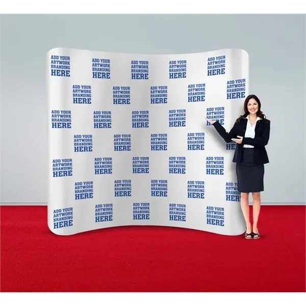 8ftx 8ft Step and Repeat Curved Pillow Case Backdrop Package - 8ftx 8ft Step and Repeat Curved Pillow Case Backdrop Package - Image 1 of 3