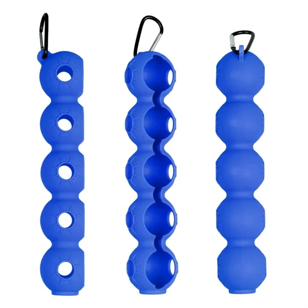 Grip Five Silicone Golf Ball Holder with Carabiner - Grip Five Silicone Golf Ball Holder with Carabiner - Image 1 of 7