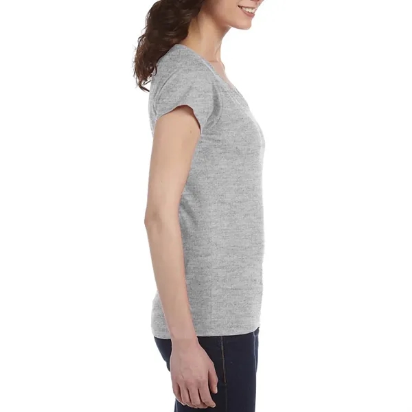 Ladies Preshrunk Cotton V-Neck T-Shirt - Ladies Preshrunk Cotton V-Neck T-Shirt - Image 5 of 9