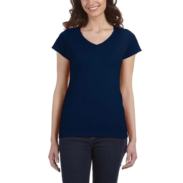 Ladies Preshrunk Cotton V-Neck T-Shirt - Ladies Preshrunk Cotton V-Neck T-Shirt - Image 7 of 9