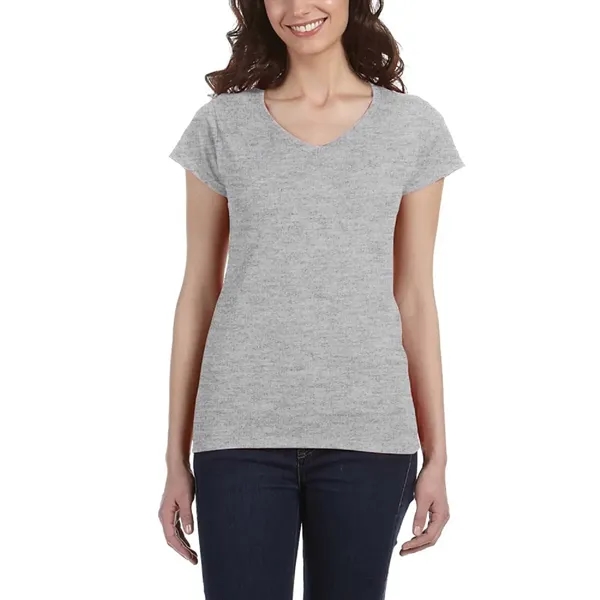Ladies Preshrunk Cotton V-Neck T-Shirt - Ladies Preshrunk Cotton V-Neck T-Shirt - Image 8 of 9