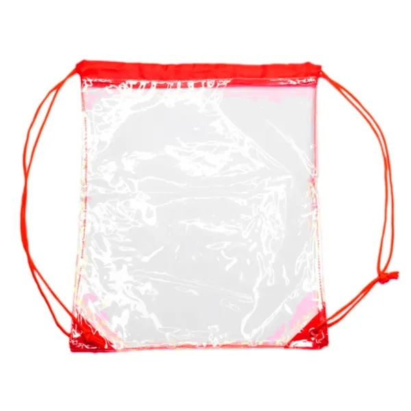 Clear PVC Drawstring Backpack w/ Matching Cinch Bag - Clear PVC Drawstring Backpack w/ Matching Cinch Bag - Image 5 of 8