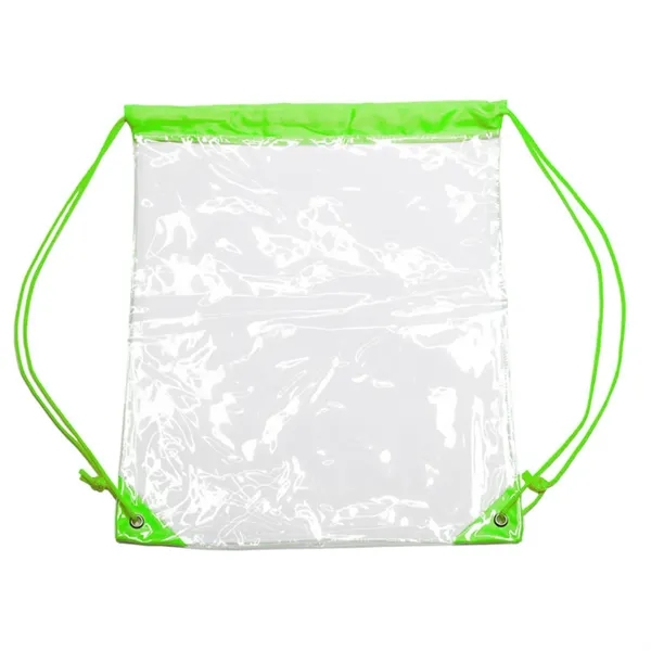 Clear PVC Drawstring Backpack w/ Matching Cinch Bag - Clear PVC Drawstring Backpack w/ Matching Cinch Bag - Image 6 of 8