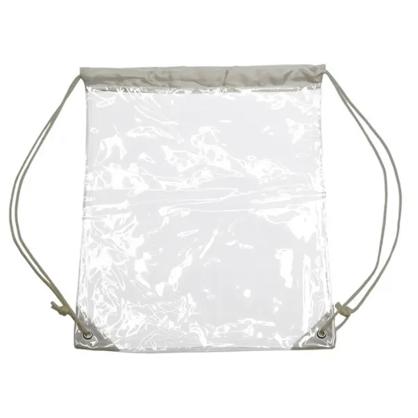 Clear PVC Drawstring Backpack w/ Matching Cinch Bag - Clear PVC Drawstring Backpack w/ Matching Cinch Bag - Image 7 of 8