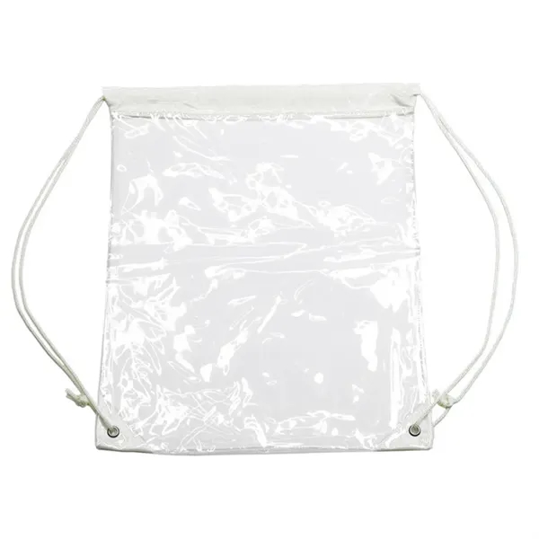 Clear PVC Drawstring Backpack w/ Matching Cinch Bag - Clear PVC Drawstring Backpack w/ Matching Cinch Bag - Image 8 of 8