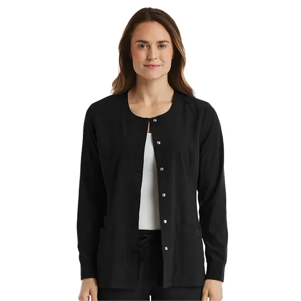 ScrubJoy Originals - Women's Round-Neck Snap Button Jacket - ScrubJoy Originals - Women's Round-Neck Snap Button Jacket - Image 0 of 2