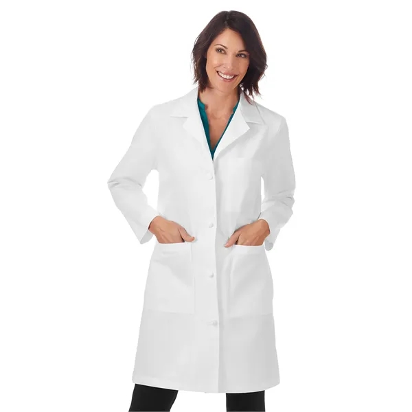 Meta Labwear - Women's Five-Pocket 38" Knot Button Lab Coat - Meta Labwear - Women's Five-Pocket 38" Knot Button Lab Coat - Image 0 of 2