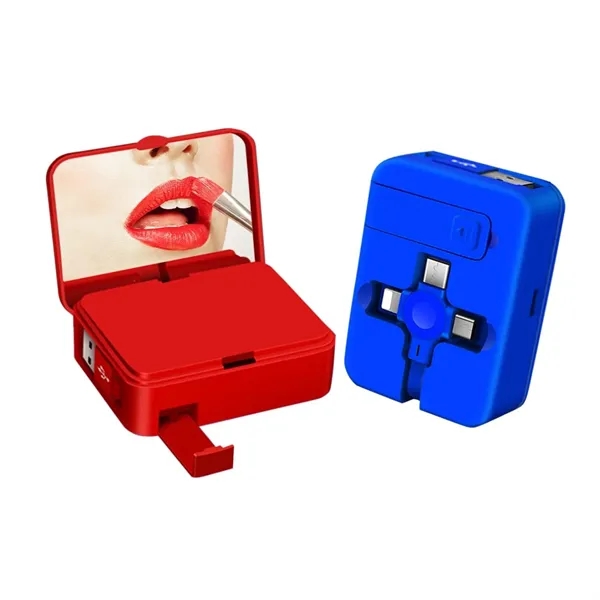 5 In 1 Retractable Charging Cable With Mirror & Phone Stand - 5 In 1 Retractable Charging Cable With Mirror & Phone Stand - Image 2 of 5