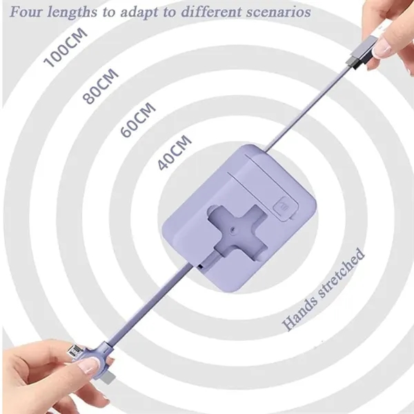 5 In 1 Retractable Charging Cable With Mirror & Phone Stand - 5 In 1 Retractable Charging Cable With Mirror & Phone Stand - Image 3 of 5