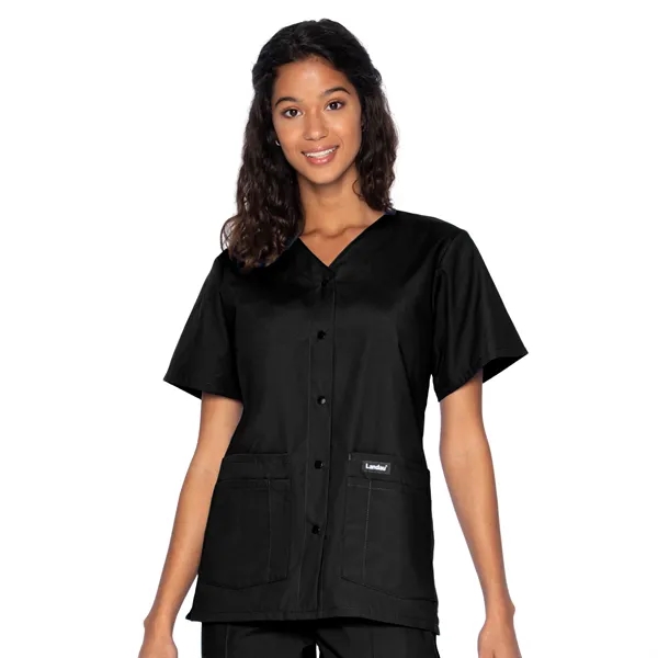 Landau - Essentials - Women's Four-Pocket Snap-Front V-Ne... - Landau - Essentials - Women's Four-Pocket Snap-Front V-Ne... - Image 0 of 17
