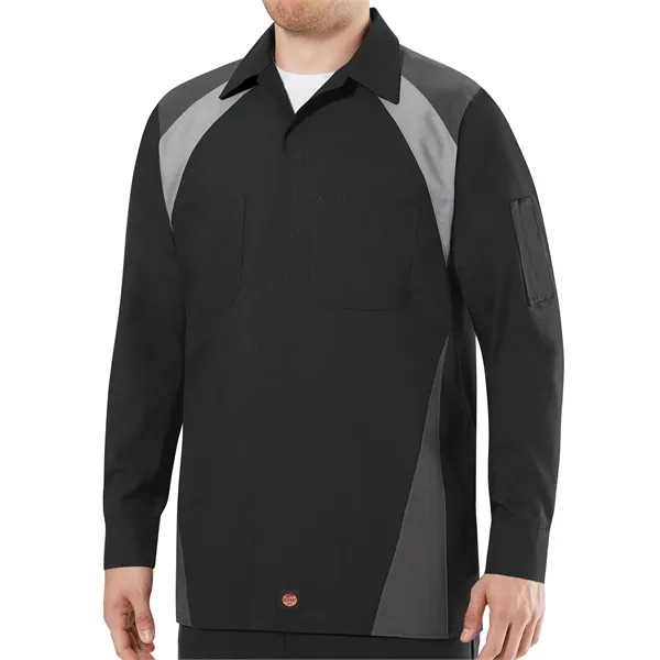 Red Kap Shirts - Men's Long Sleeve Tri-Color Shop Shirt - Red Kap Shirts - Men's Long Sleeve Tri-Color Shop Shirt - Image 1 of 3