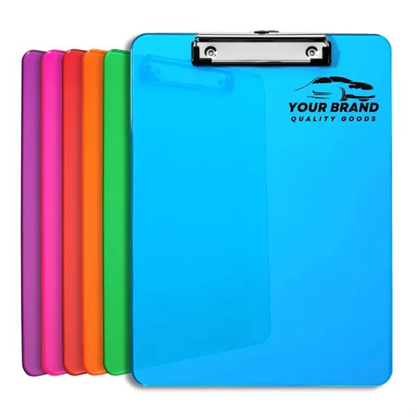 Customizable Multicolor Acrylic Transparent Clipboard - Customizable Multicolor Acrylic Transparent Clipboard - Image 0 of 3