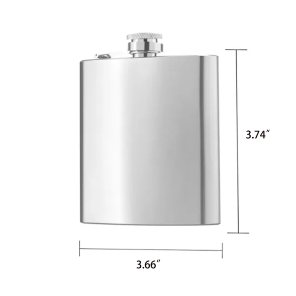6oz Stainless Steel Matte Hip Flask Whiskey Bourbon - 6oz Stainless Steel Matte Hip Flask Whiskey Bourbon - Image 1 of 5