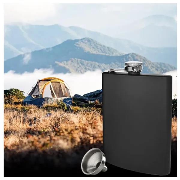 6oz Stainless Steel Matte Hip Flask Whiskey Bourbon - 6oz Stainless Steel Matte Hip Flask Whiskey Bourbon - Image 2 of 5