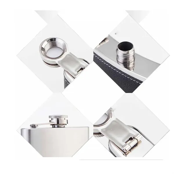 6oz Stainless Steel Matte Hip Flask Whiskey Bourbon - 6oz Stainless Steel Matte Hip Flask Whiskey Bourbon - Image 4 of 5
